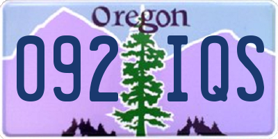 OR license plate 092IQS