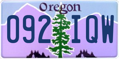 OR license plate 092IQW