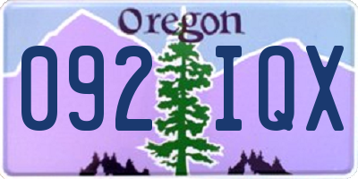 OR license plate 092IQX