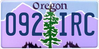 OR license plate 092IRC