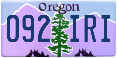 OR license plate 092IRI