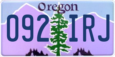 OR license plate 092IRJ