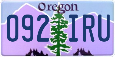 OR license plate 092IRU