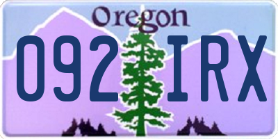 OR license plate 092IRX