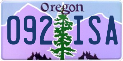 OR license plate 092ISA
