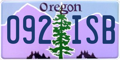 OR license plate 092ISB