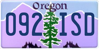 OR license plate 092ISD