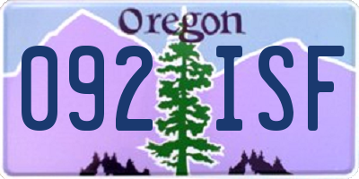 OR license plate 092ISF