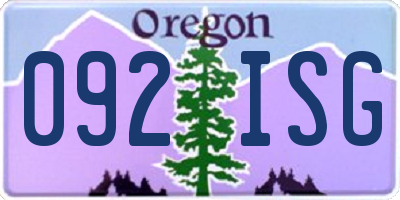 OR license plate 092ISG