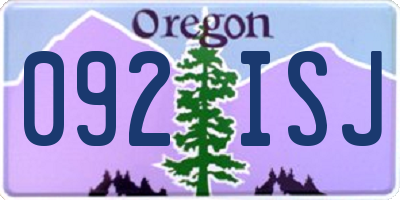 OR license plate 092ISJ