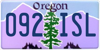 OR license plate 092ISL