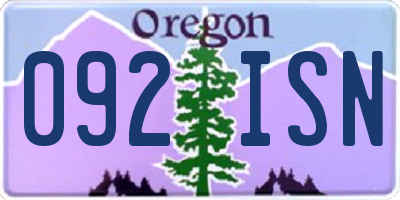OR license plate 092ISN