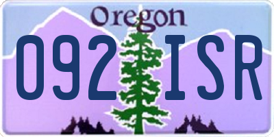 OR license plate 092ISR