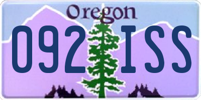 OR license plate 092ISS