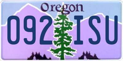 OR license plate 092ISU