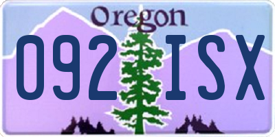 OR license plate 092ISX