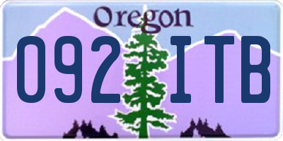 OR license plate 092ITB