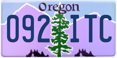 OR license plate 092ITC
