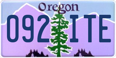 OR license plate 092ITE