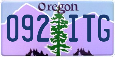 OR license plate 092ITG