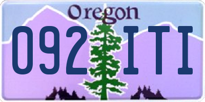 OR license plate 092ITI