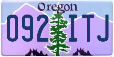 OR license plate 092ITJ
