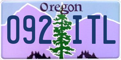 OR license plate 092ITL