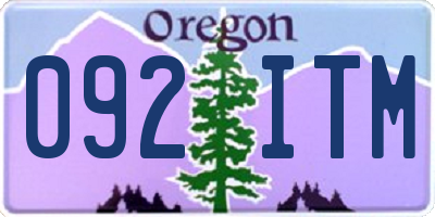 OR license plate 092ITM