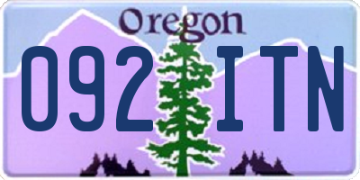 OR license plate 092ITN