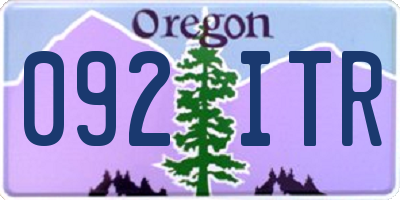 OR license plate 092ITR