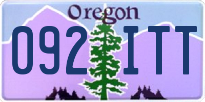 OR license plate 092ITT