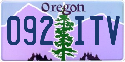 OR license plate 092ITV