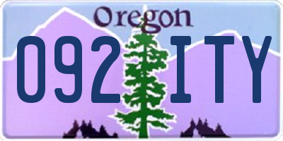 OR license plate 092ITY