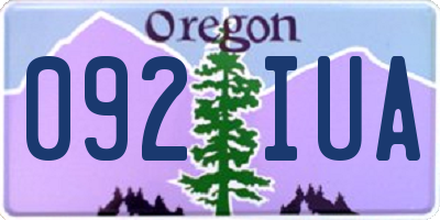 OR license plate 092IUA