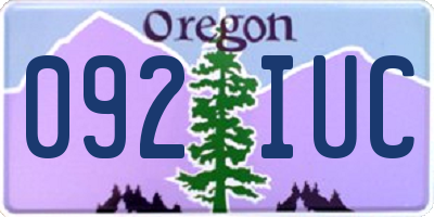 OR license plate 092IUC