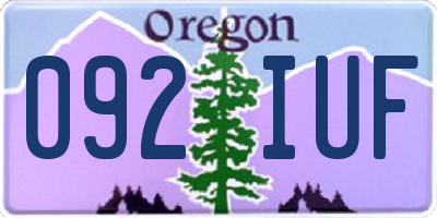 OR license plate 092IUF