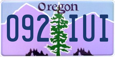 OR license plate 092IUI