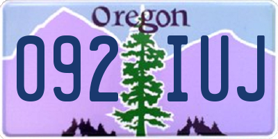 OR license plate 092IUJ
