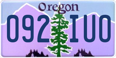 OR license plate 092IUO