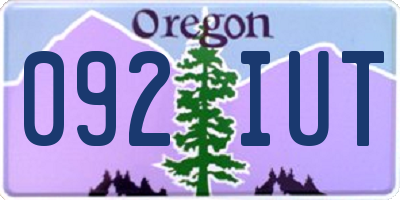 OR license plate 092IUT
