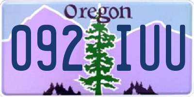 OR license plate 092IUU