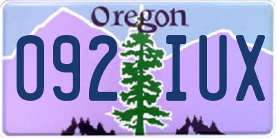 OR license plate 092IUX