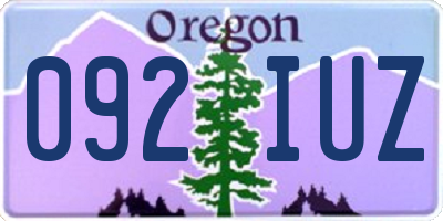 OR license plate 092IUZ