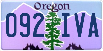 OR license plate 092IVA