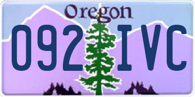 OR license plate 092IVC