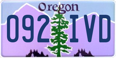 OR license plate 092IVD