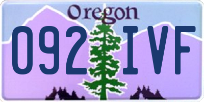 OR license plate 092IVF