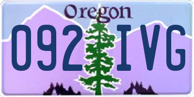 OR license plate 092IVG