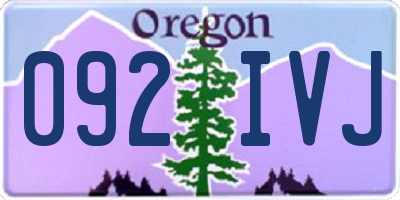 OR license plate 092IVJ