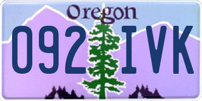 OR license plate 092IVK